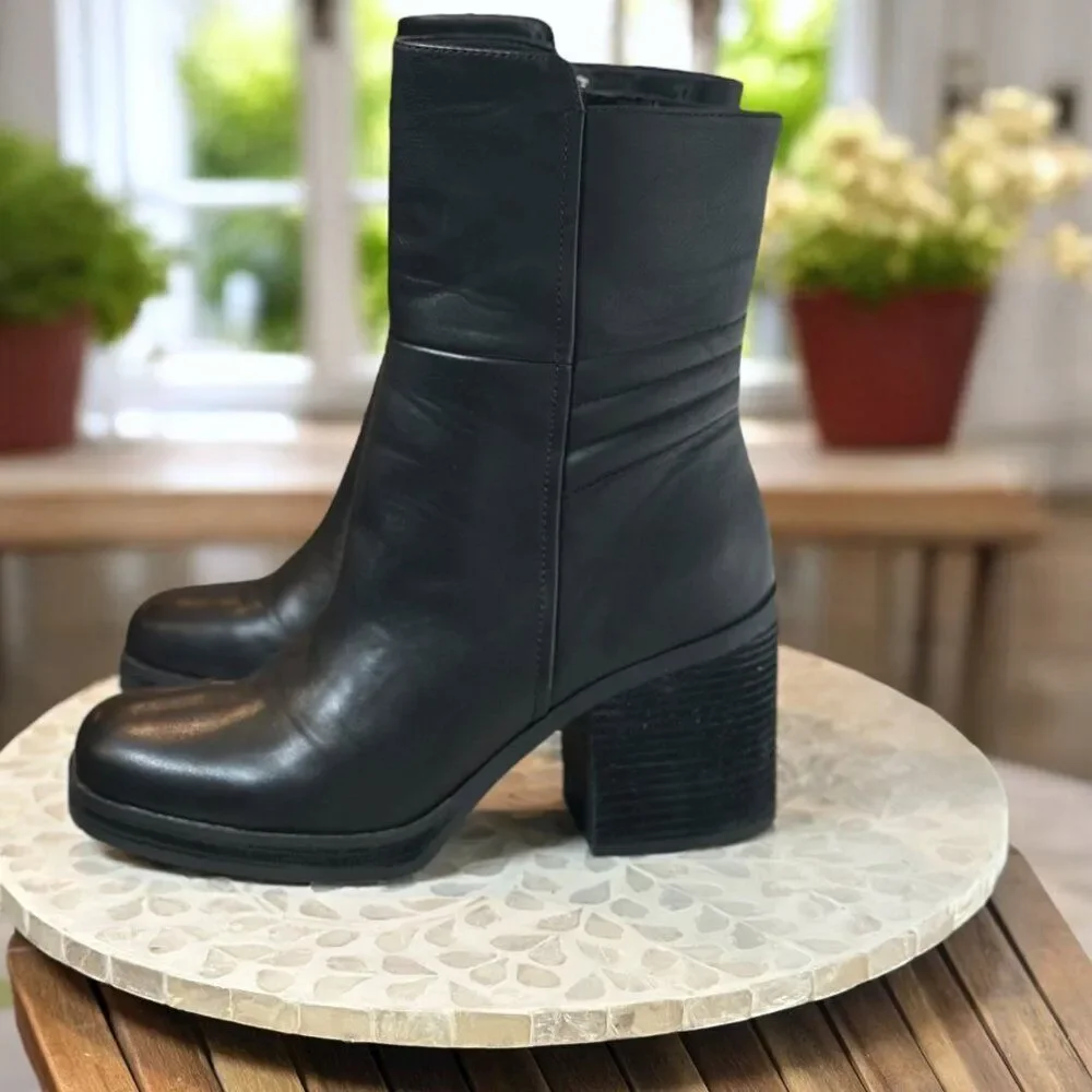 Kork-Ease Korks Moergan Black Block Heel Ankle Boots Womens 10 - Picture 13 of 13